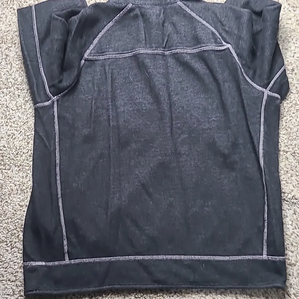 Tommy Bahama Gray Zip Up Sweater with Contrast Stitching